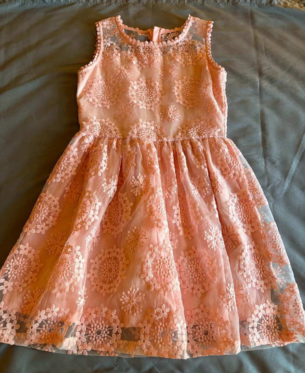 Btween Girls Floral Dress Size 12 Pink Lace Sleeveless Party